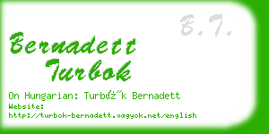 bernadett turbok business card